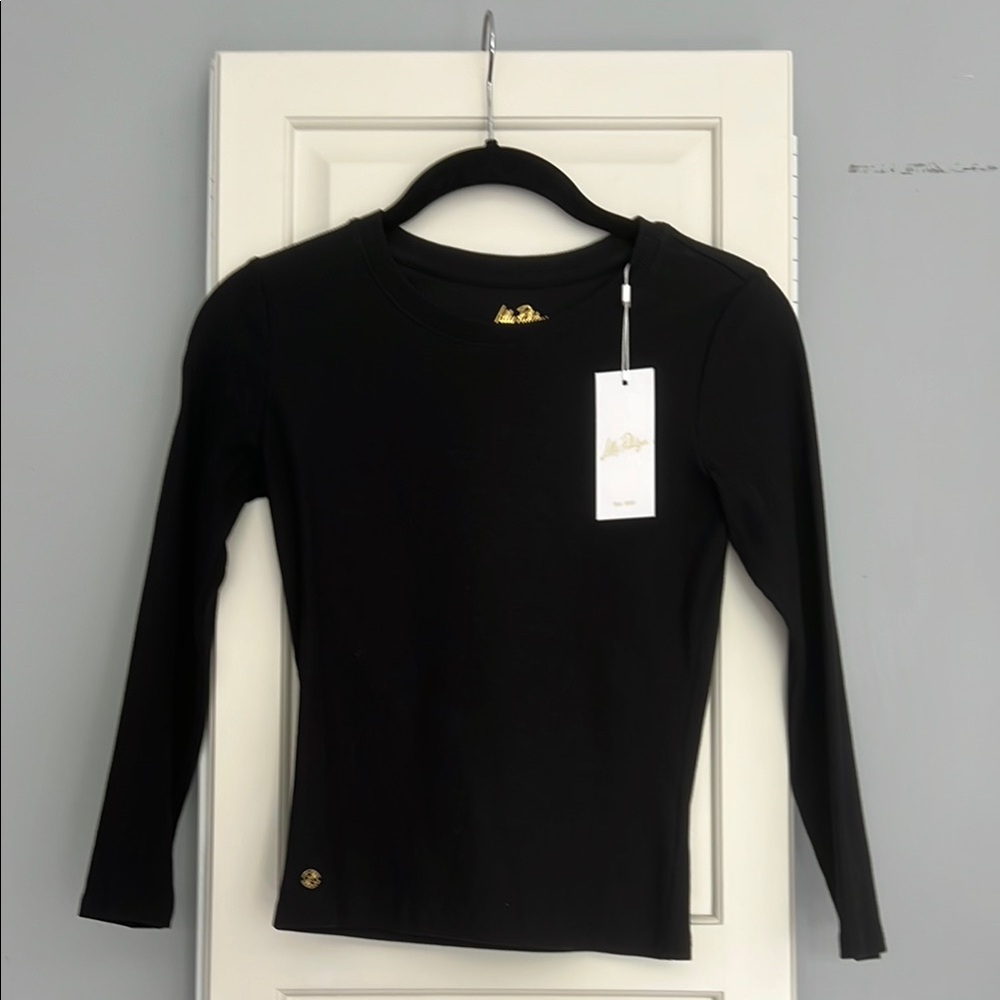 Lilly Pulitzer Alans Black Long Sleeve Knit Top XXS *NWT*